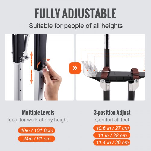 Drywall Stilts 2440 Adjustable Aluminum Tool Stilts with Protective