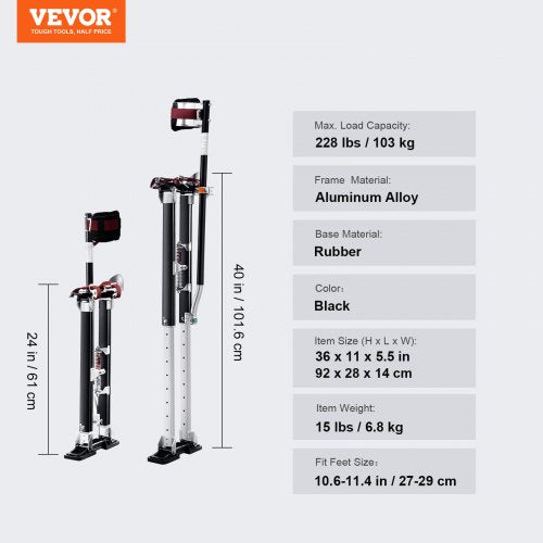 Drywall Stilts 2440 Adjustable Aluminum Tool Stilts with Protective