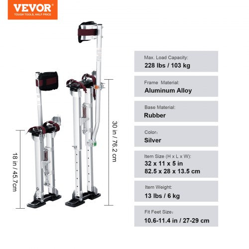 Drywall Stilts Aluminum Tool Stilts 1830 Adjustable Painting Taping – 228 L