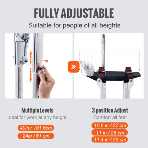 Drywall Stilts 2440 Adjustable Aluminum Tool Stilts with Protective