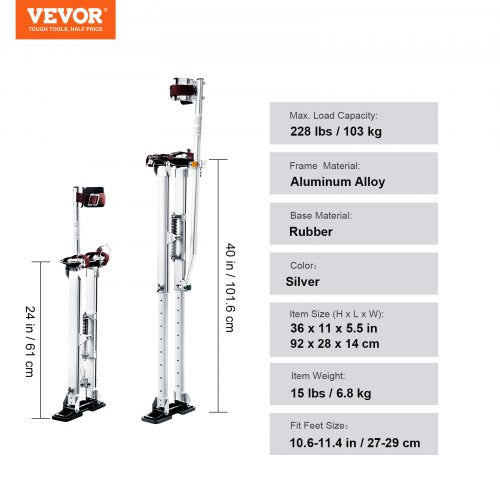 Drywall Stilts 2440 Adjustable Aluminum Tool Stilts with Protective