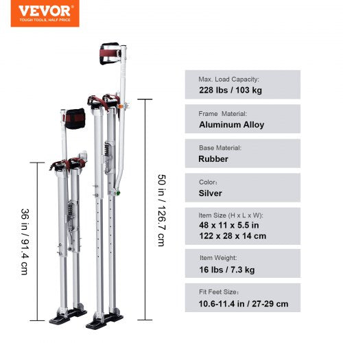 Drywall Stilts 3650 Adjustable Aluminum Tool Stilts with Protective