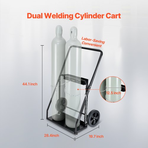 Dual Welding Cylinder Cart Oxygen Acetylene Tank Cart with 440LBS Static