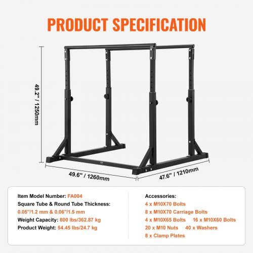 Dip Bar 800 lbs Capacity Heave Duty Dip Stand Station with Adjustable