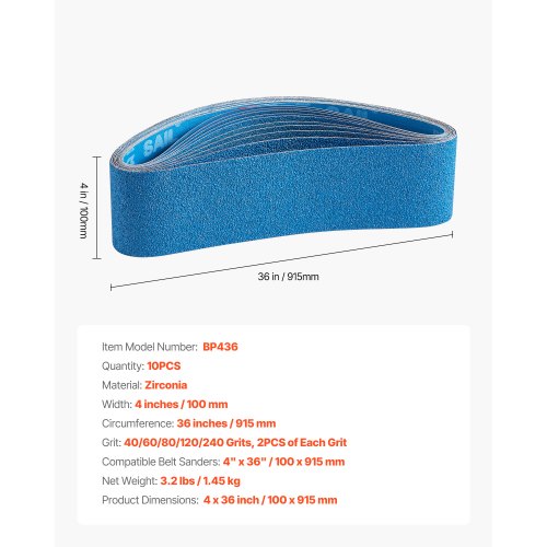 Sanding Belts 4 x 36inch Belt Sander Sanding Belts 10PCS 2 of Each 40 60