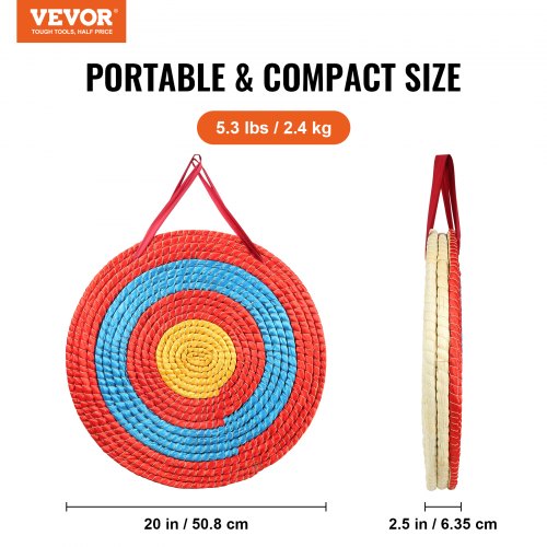 Archery Target 3 Layers 20 Arrow Target Traditional Solid Straw Round