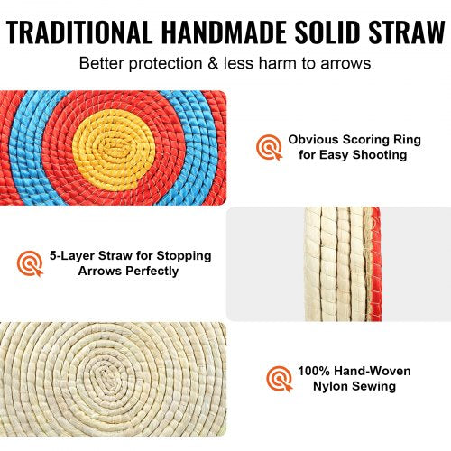 Archery Target 5 Layers 20 Arrow Target Traditional Solid Straw Round