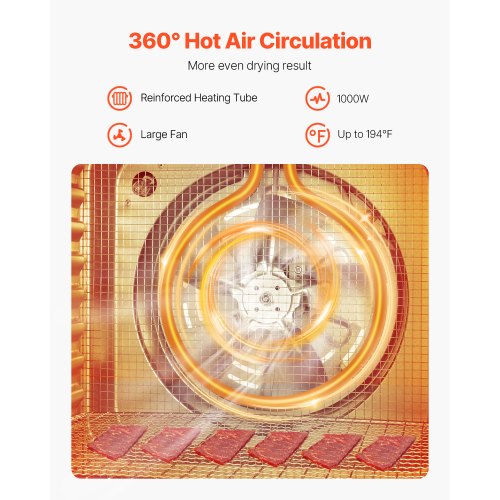 Food Dehydrator Machine 10 Stainless Steel Trays 1000W Electric Food Dryer