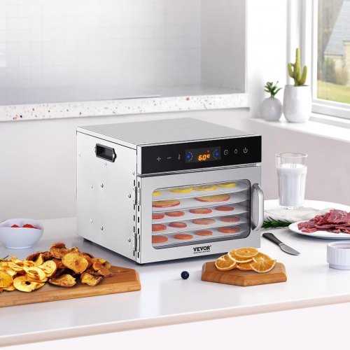 Food Dehydrator Machine 6 Stainless Steel Trays 400W Electric Food Dryer