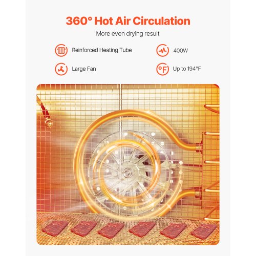 Food Dehydrator Machine 8 Stainless Steel Trays 400W Electric Food Dryer