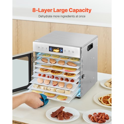 Food Dehydrator Machine 8 Stainless Steel Trays 400W Electric Food Dryer