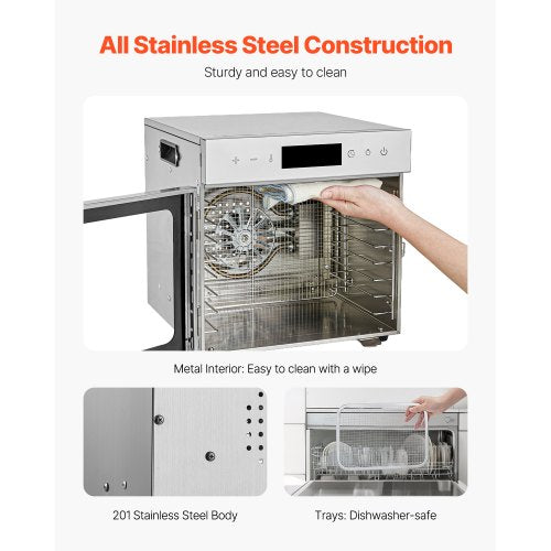 Food Dehydrator Machine 8 Stainless Steel Trays 400W Electric Food Dryer