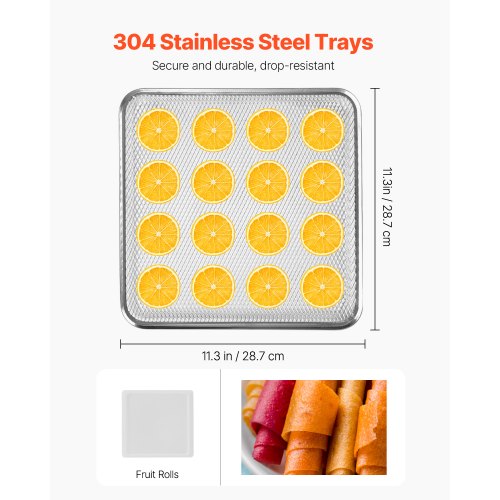 Food Dehydrator Machine 12 Stainless Steel Trays 850W Electric Food Dryer