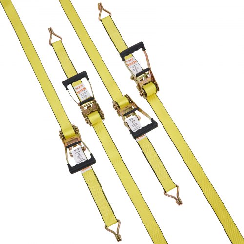Ratchet Tie Down Straps 4PK 5000 lb Break Strength Double J Hook