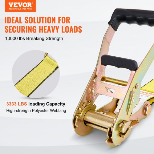 Ratchet Tie Down Straps 4PK 10000 lb Break Strength Double J Hook