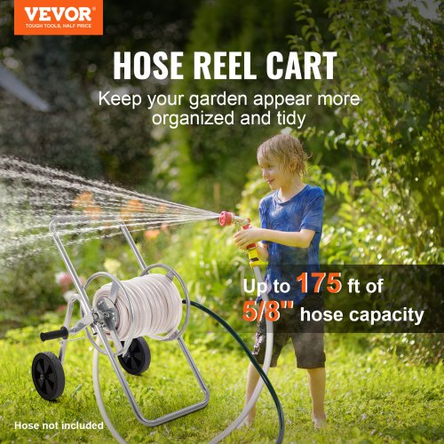 Hose Reel Cart Hold Up to 175 ft of 58’’ Hose Hose Not Included Garden