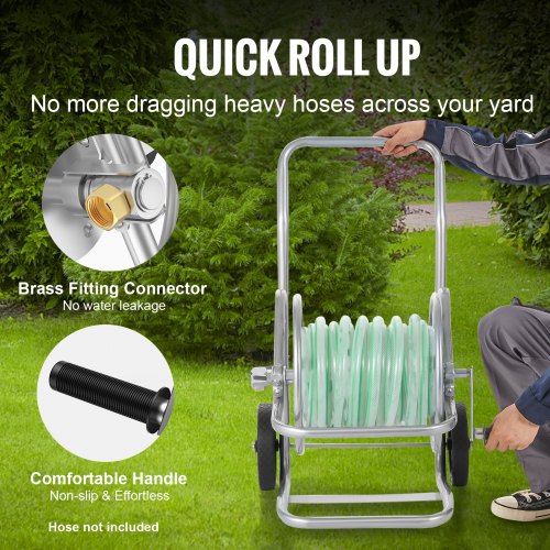 Hose Reel Cart Hold Up to 200 ft of 58 in Hose Hose Not Included Garden