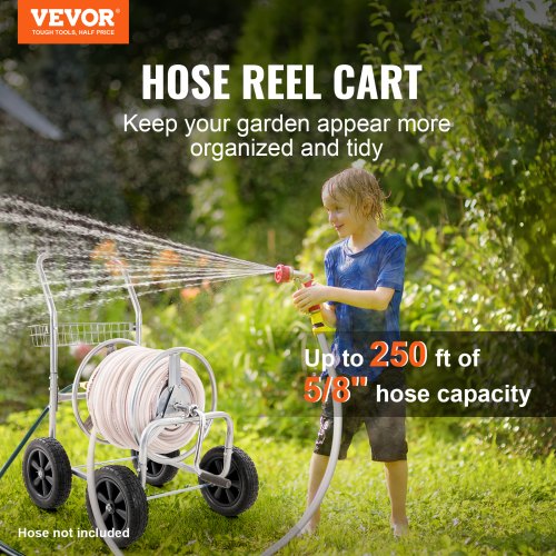 Hose Reel Cart Hold Up to 250 ft of 58’’ Hose Garden Water Hose Carts