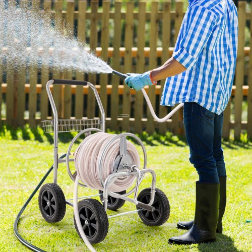 Hose Reel Cart Hold Up to 250 ft of 58’’ Hose Garden Water Hose Carts