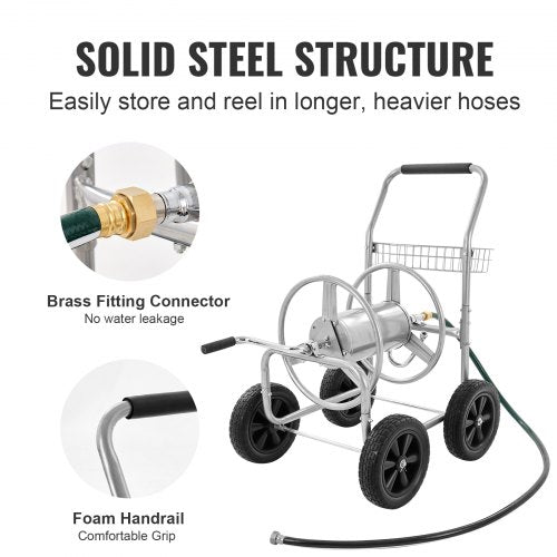 Hose Reel Cart Hold Up to 300 ft of 58’’ Hose Garden Water Hose Carts