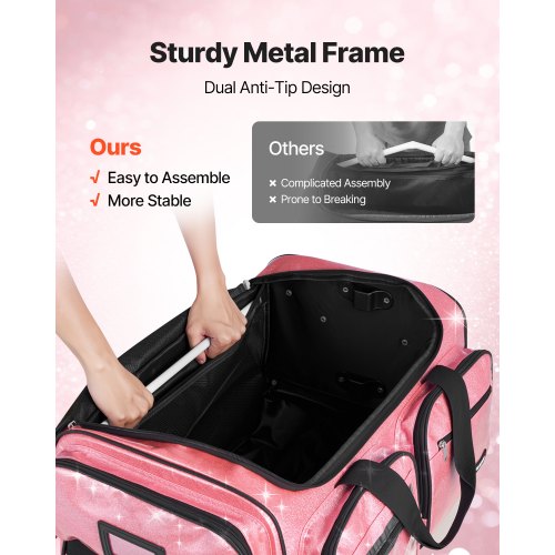 Dance Bag with Garment Rack 23 Inch Rolling Dance Duffel with Wheels USB
