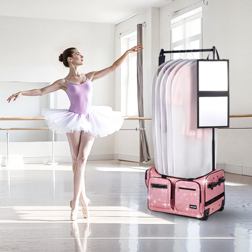 Dance Bag with Garment Rack 23 Inch Rolling Dance Duffel with Wheels USB