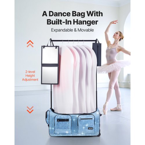 Dance Bag with Garment Rack 29 Inch Rolling Dance Duffel with Wheels USB
