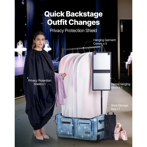Dance Bag with Garment Rack 29 Inch Rolling Dance Duffel with Wheels USB