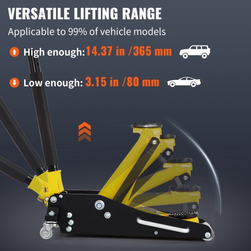 15 Ton Low Profile Aluminum Steel Racing Floor Jack Dual Pump Lift Car – 950 MM