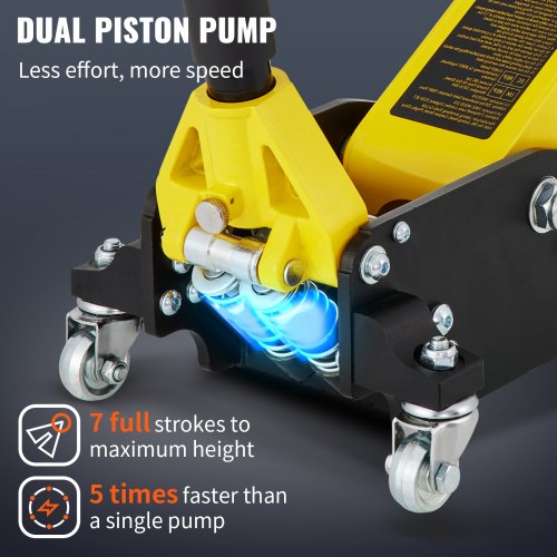 15 Ton Low Profile Aluminum Steel Racing Floor Jack Dual Pump Lift Car – 950 MM