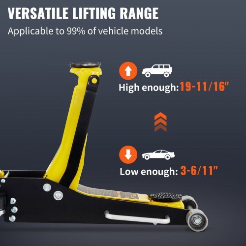 3 Ton Low Profile Aluminum Steel Racing Floor Jack Dual Pump Lift Car Auto –