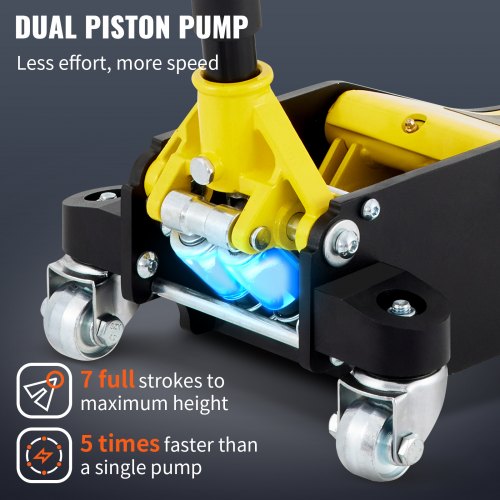 3 Ton Low Profile Aluminum Steel Racing Floor Jack Dual Pump Lift Car Auto –