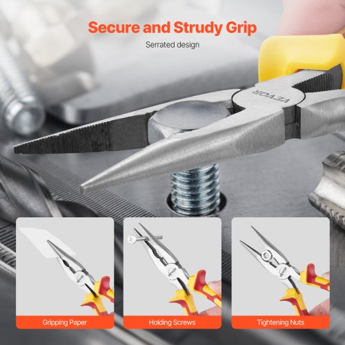 2Piece Needle Nose Pliers 8 in Long Needle Nose Plier and 6 in Small