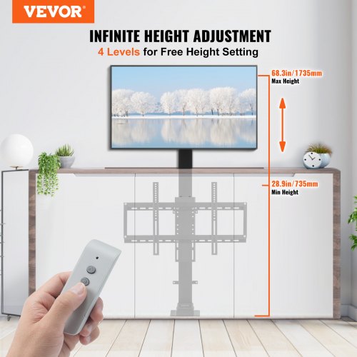 Motorized TV Lift with Swivel Adjustable Height 28746811 Inch for 3270