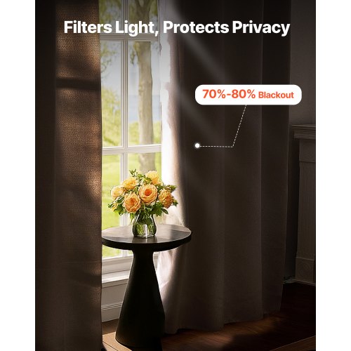 Blackout Curtains White Blocking Drapes for Bedroom and Living Room 2