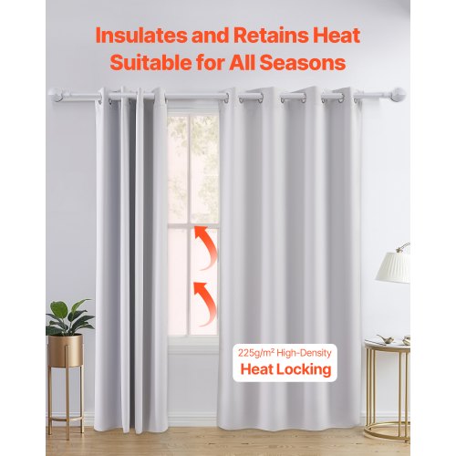 Blackout Curtains White Blocking Drapes for Bedroom and Living Room 2