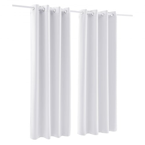 Blackout Curtains White Blocking Drapes for Bedroom and Living Room 2