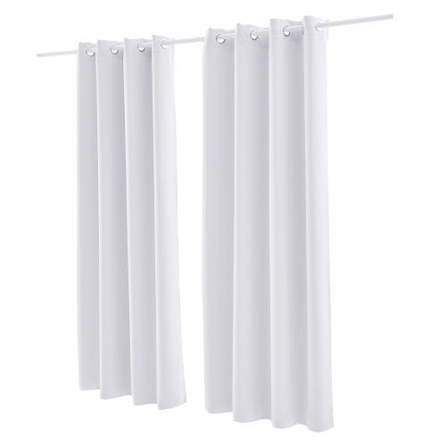 Blackout Curtains White Blocking Drapes for Bedroom and Living Room 2