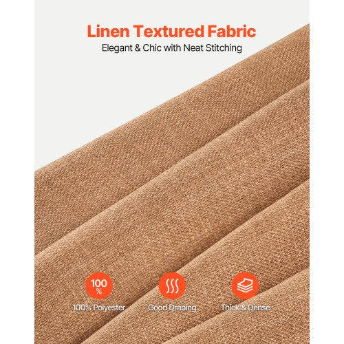 Natural Linen Curtains 52 x 84 inch 2 Panels Set Grommet Light Filtering