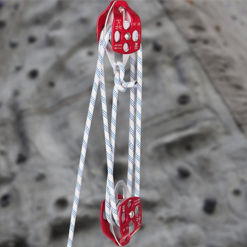 Twin Sheave Block and Tackle 7700LBS Pulley 150Ft 12Inch Double Braid Rope