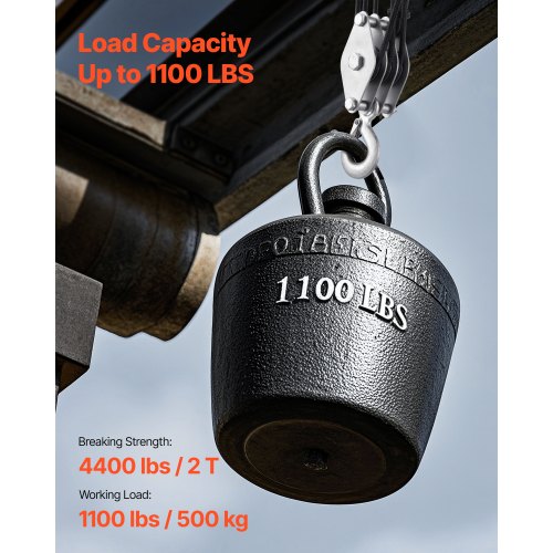 4400 lbs Breaking Strength 100 FT Rope Pulley Hoist 51 Lifting Power Heavy