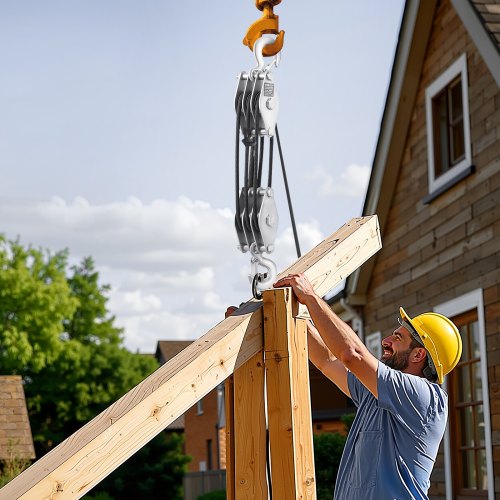 4400 lbs Breaking Strength 100 FT Rope Pulley Hoist 51 Lifting Power Heavy