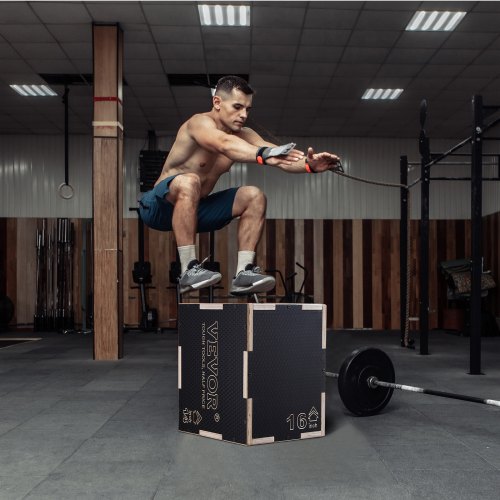 3 in 1 Plyometric Jump Box 161412 Inch Wooden Plyo Box Platform