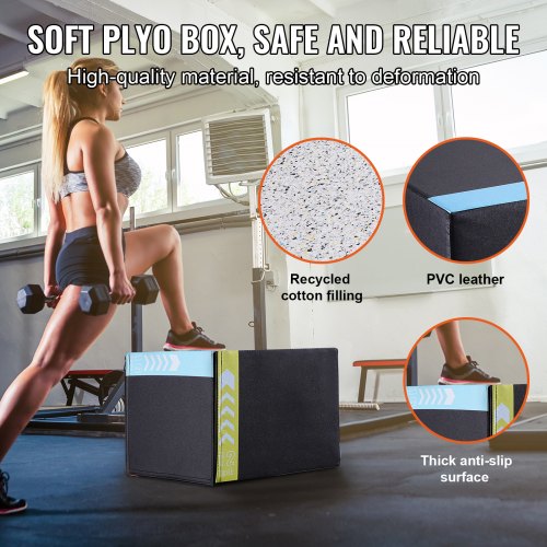 3 in 1 Plyometric Jump Box 161412 Inch Cotton Plyo Box Platform