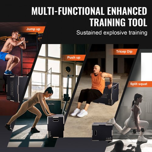 3 in 1 Plyometric Jump Box 242016 Inch Wooden Plyo Box Platform