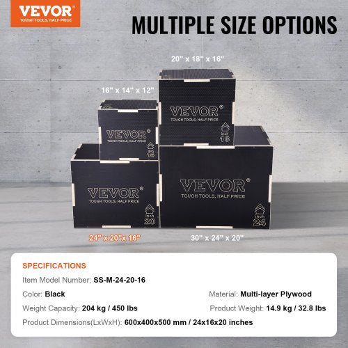 3 in 1 Plyometric Jump Box 242016 Inch Wooden Plyo Box Platform