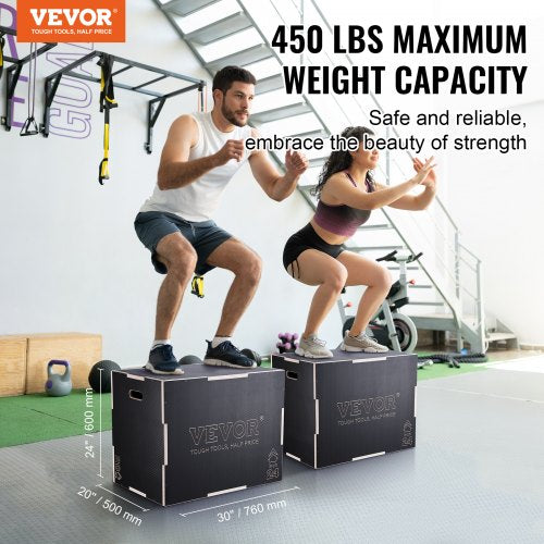 3 in 1 Plyometric Jump Box 302420 Inch Wooden Plyo Box Platform