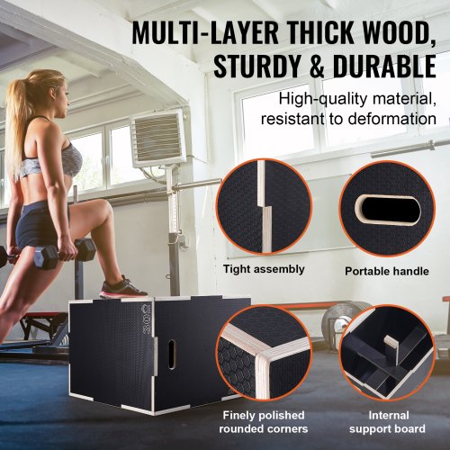 3 in 1 Plyometric Jump Box 302420 Inch Wooden Plyo Box Platform