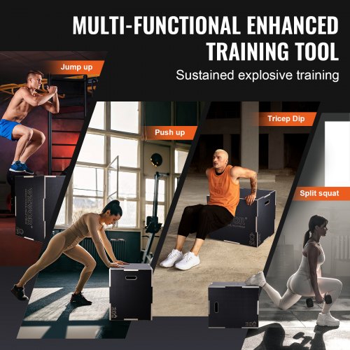 3 in 1 Plyometric Jump Box 302420 Inch Wooden Plyo Box Platform