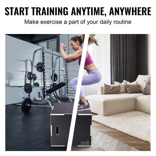 3 in 1 Plyometric Jump Box 302420 Inch Wooden Plyo Box Platform